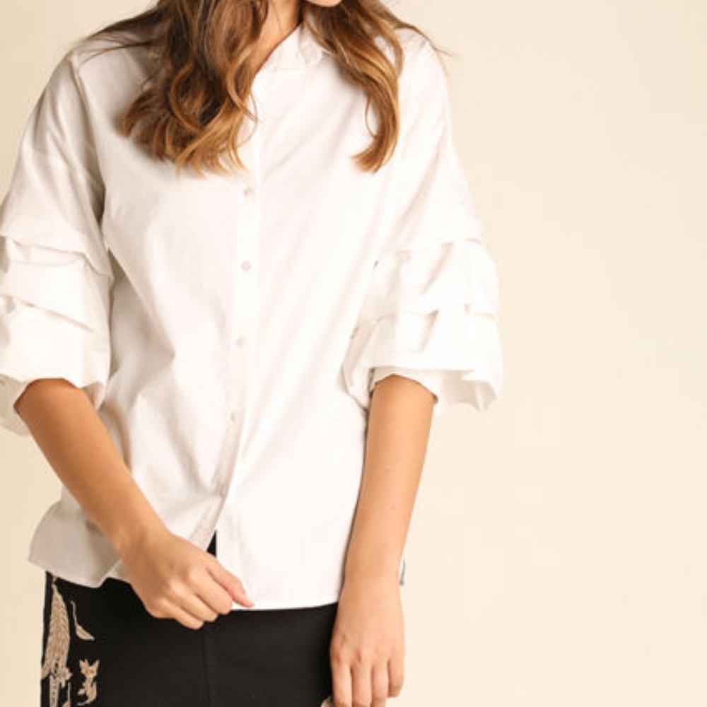 UMGEE Button Up with Ruffled Sleeves. - Picture 5 of 7